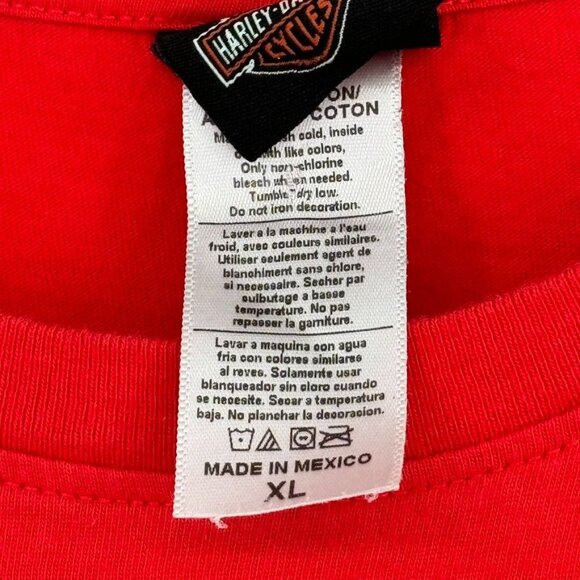 Harley Davidson Womens Red T Shirt embellished size XL Cotton Fort Walton Beach - Picture 4 of 9